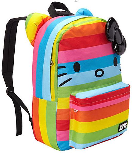 coolest preschool backpacks and bags: Hello Kitty rainbow backpack 