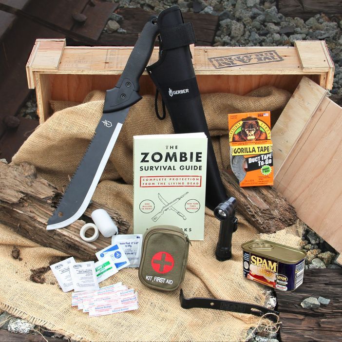 gifts for movie lovers: zombie survival crate
