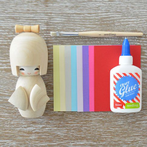 Holiday gifts for arts and crafts loving kids: decorate your own kokeshi doll kit