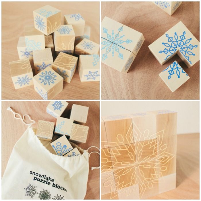 Gifts for Baby's First Christmas: snowflake puzzle blocks