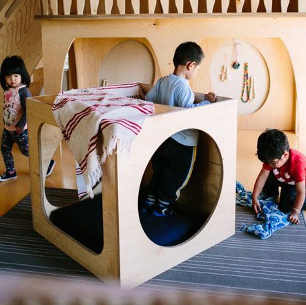 Gifts of preschool toys for pretend play: wooden play cube