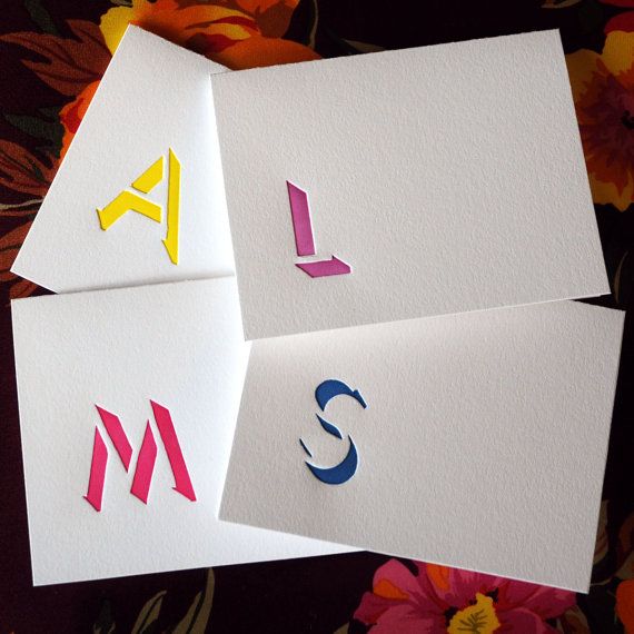 Mother in law gifts: custom monogram letterpress stationery