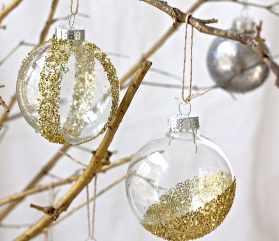 Homemade gifts: diy glitter glass ornaments