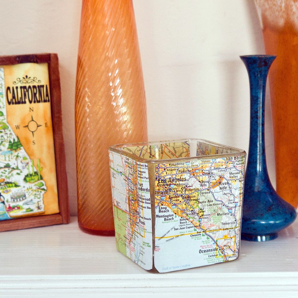 Homemade gifts: diy map votive