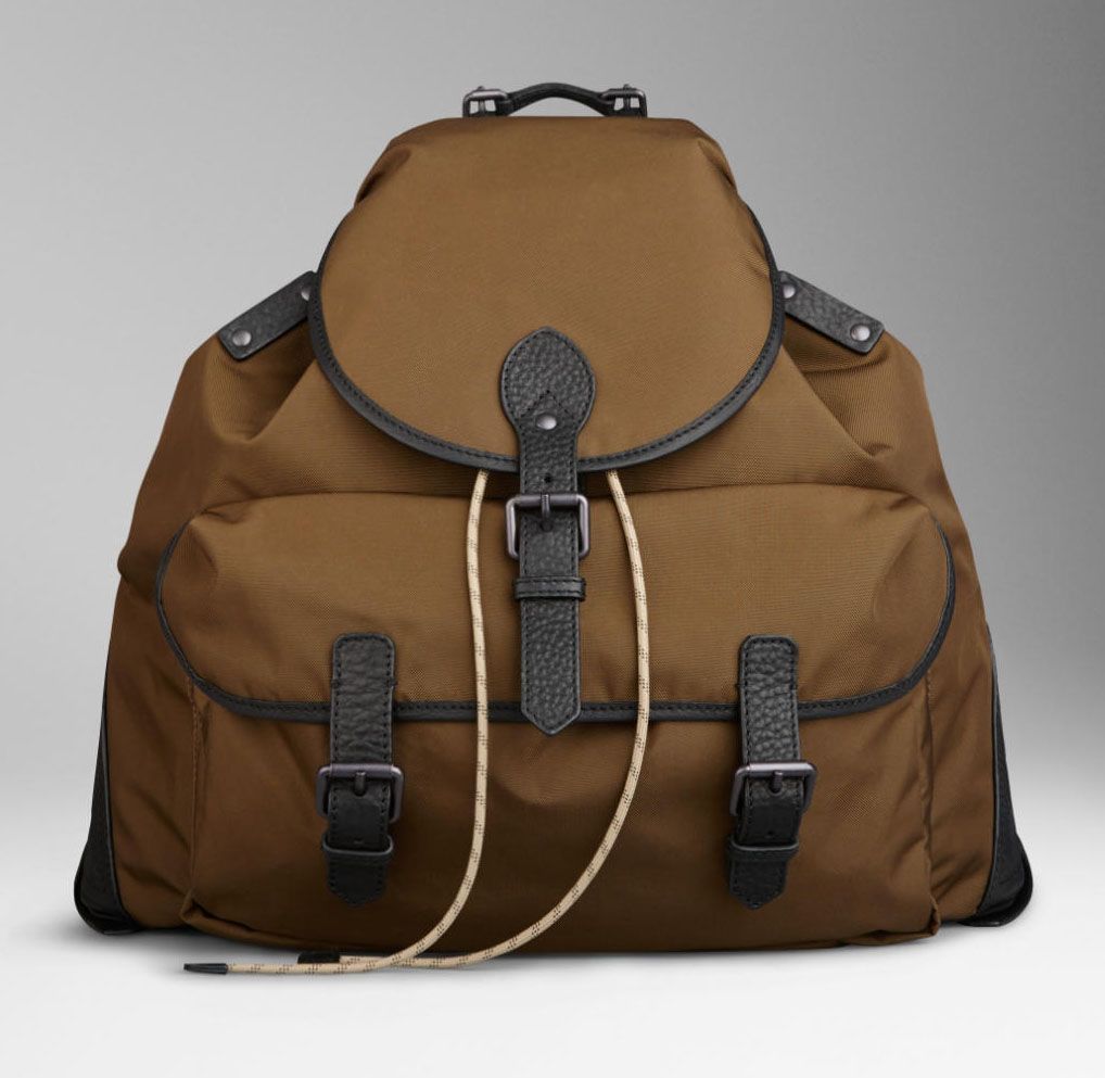 Holiday Splurge! Expensive gifts: burberry leather trim backpack