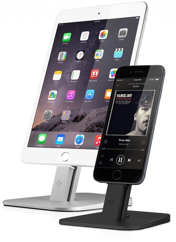 The HiRise Deluxe by Twelve South props screens where you can see them while it charges. Yay for getting organized!