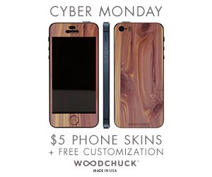 Our sponsor Woodchuck phone skins Cyber Monday Deal