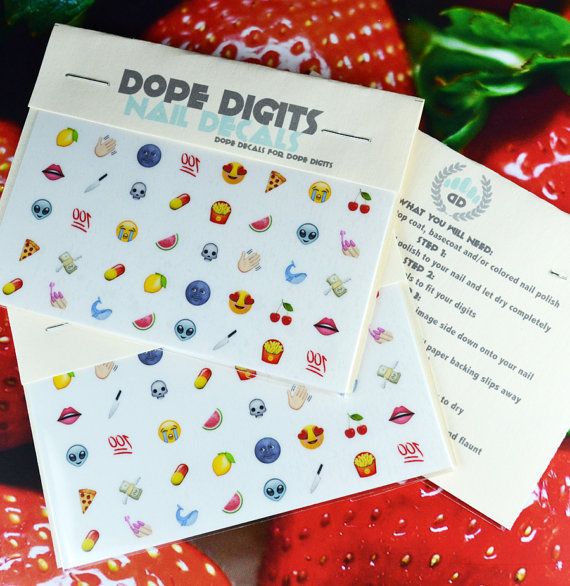 Coolest emoji gifts: emoji nail decals from Dope Digits