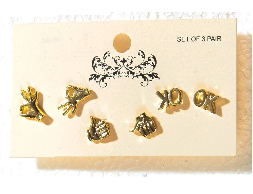 Coolest emoji gifts: gold emjoi earring set at Cici Hot
