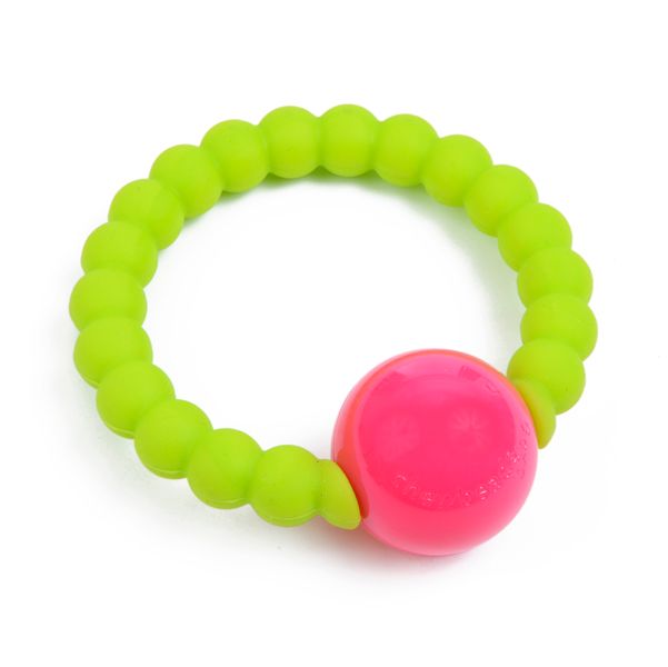 Chewbeads Mercer soft baby rattle in chartreuse | Cool Mom Picks