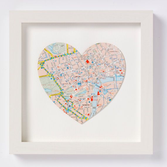 Custom map heart art from Bombus | Cool Mom Picks