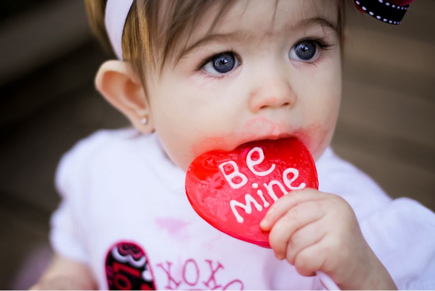 Lollipop baby Valentine's Day photo | Cool Mom Picks