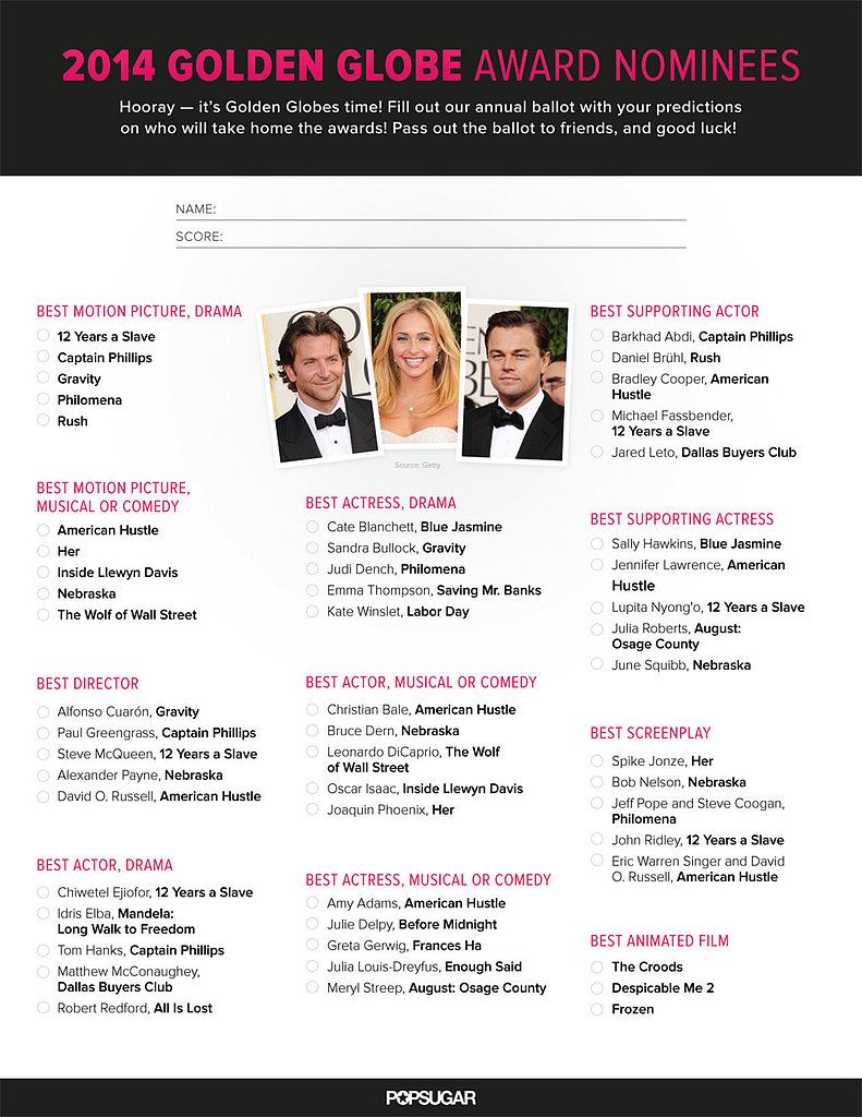 Golden Globes ballot | Cool Mom Picks