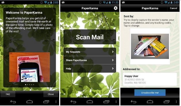 Sustainable living ideas:: PaperKarma app to reduce clutter