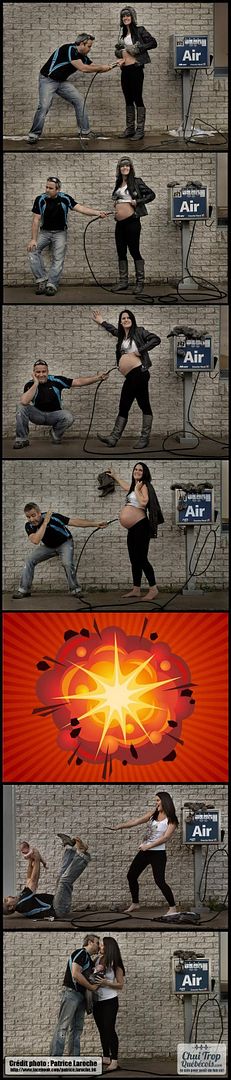 Creative birth announcement photo ideas| air pump baby by Patrice Laroche