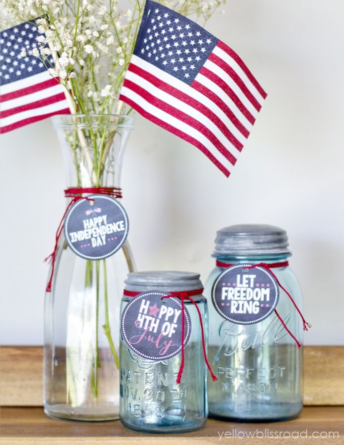 Yellow Bliss Road chalkboard tags for Fourth of July | Cool Mom Picks