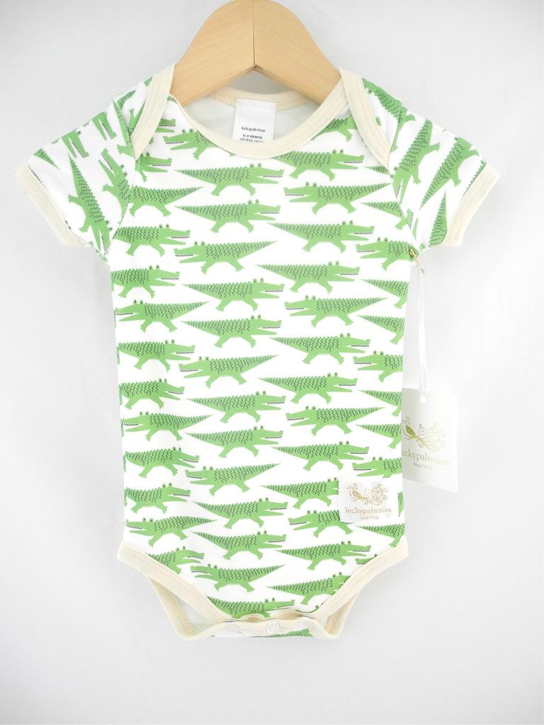 Lucky Palm Tree alligator onesie for babies