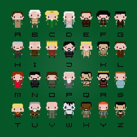 Game of Thrones geeky cross stitch alphabet - Amazing Cross Stitch on Etsy