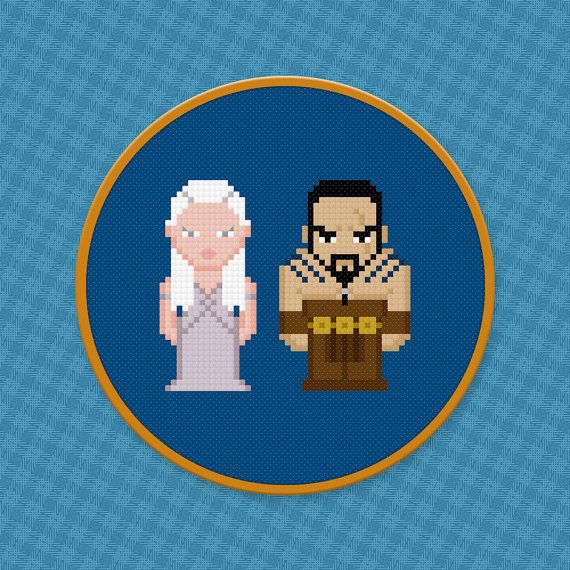 Khal and Khaleesi Game of Thrones geeky cross stitch - Amazing Cross Stitch | Cool Mom Picks