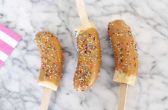 Peanut Butter Banana Popsicles by Thoughtfully Simple