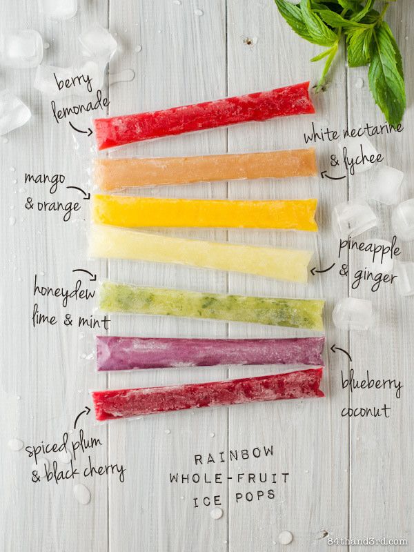 Rainbow Whole Fruit ice pops recipe via 84th and 3rd