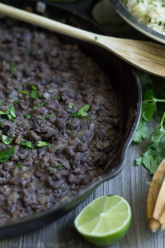 Vegetarian Father's Day recipes: Refried Black Beans at The Laid Back Vegan