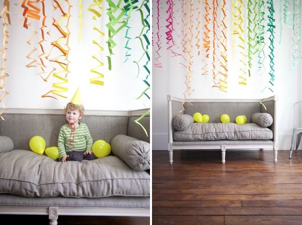 Rainbow Party streamers DIY by Oh Happy Day