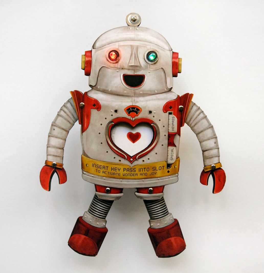 Gifts for the dad who has everything: Custom Robot LED paper puppet toy