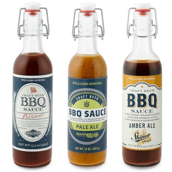 Gourmet Gifts for Dad: Craft Beer BBQ sauce set at Williams-Sonoma