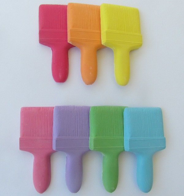 Rainbow Art Party chalk paintbrush favor by The Chalk Shop on Etsy