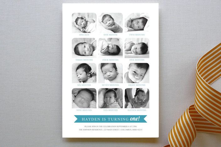 Birthday Party Invitations at Minted - 12 Months Photo Children's Birthday Party Invitations | Cool Mom Picks