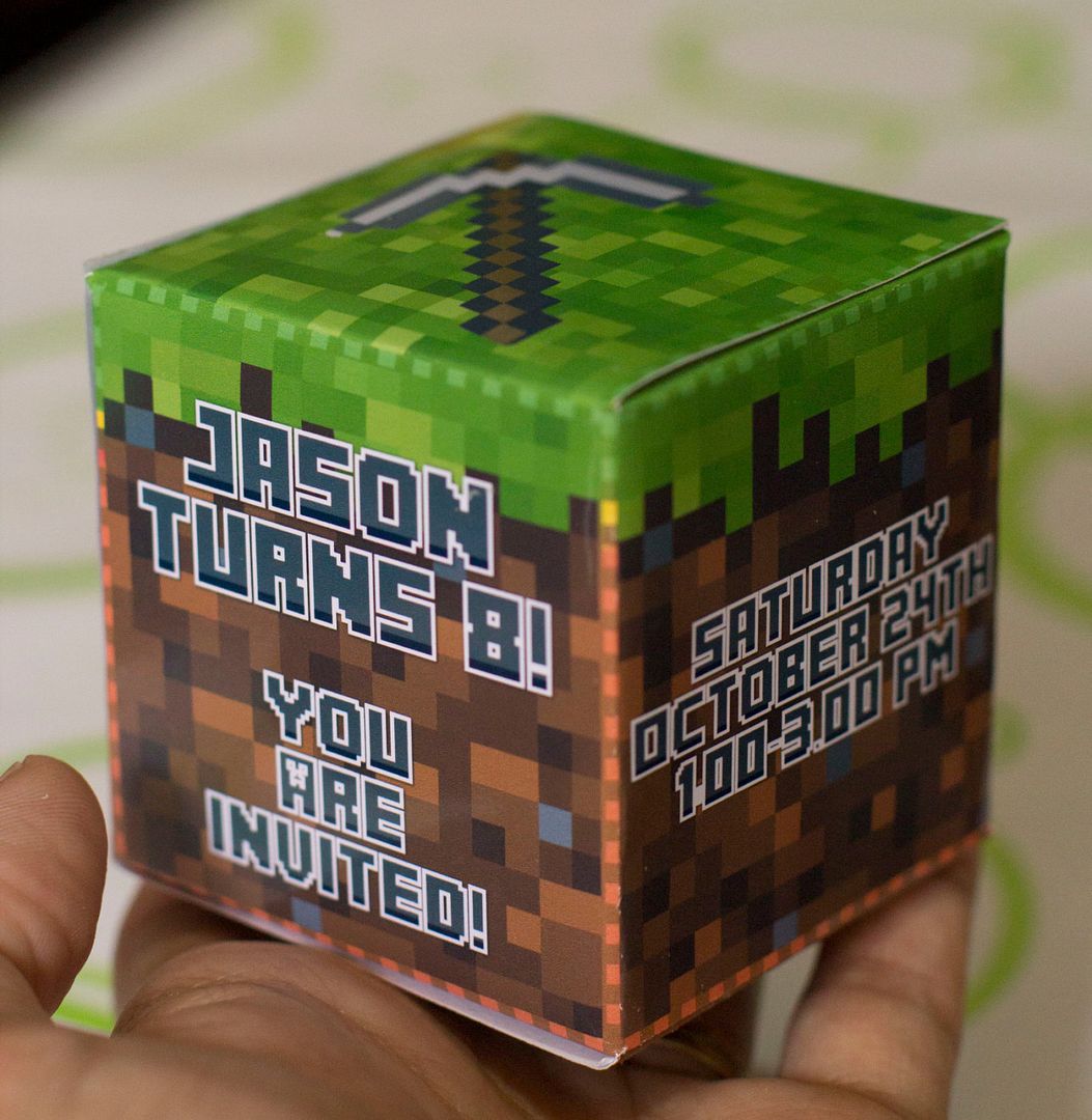 Minecraft Birthday Party Ideas: 3D Birthday Invitation at TuKit Design