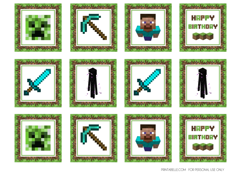 The Best Minecraft Birthday Party Ideas Besides Just Sitting - free printable roblox cake topper