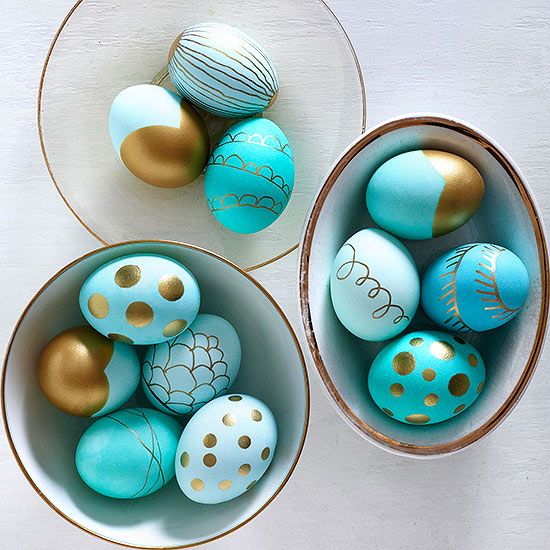 Metallic painted Easter egg decorating idea  by BHG | Cool Mom Picks