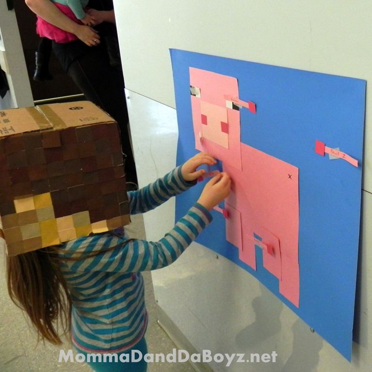 Minecraft Birthday Party Ideas" Pig Party Game from Momma D and Da Boyz