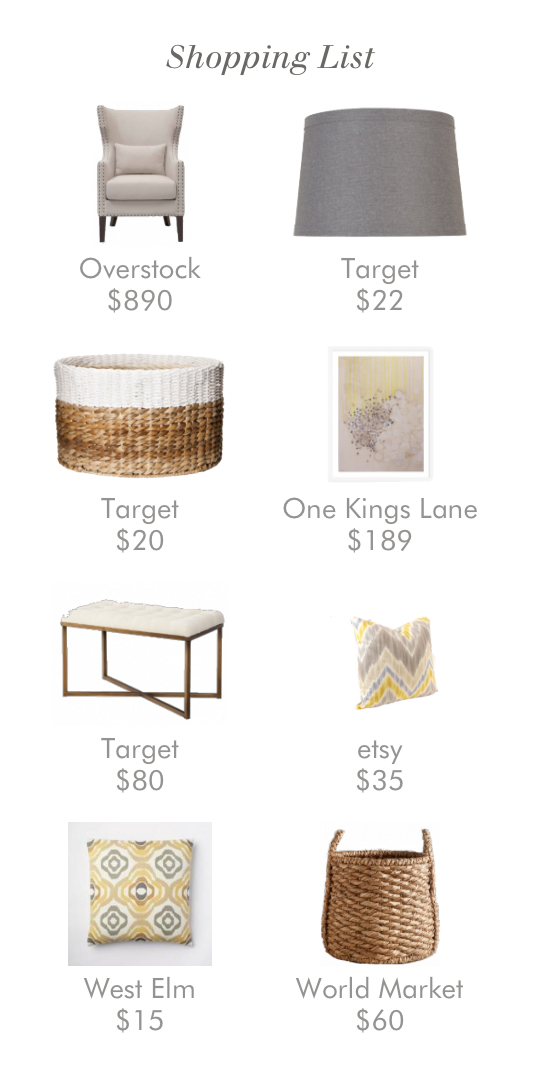 Decorist online interior design creates a shopping list based on recommendations