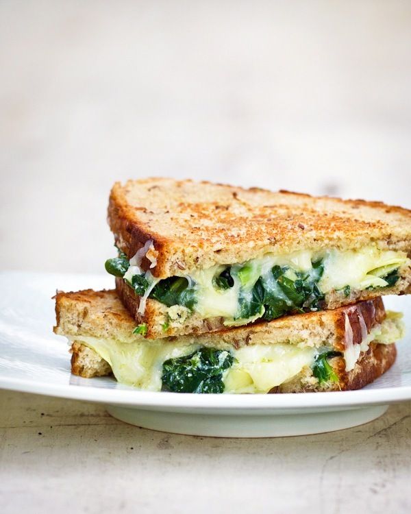 Easy spring recipes: Spinach Artichoke Grilled Cheese at A Couple Cooks 