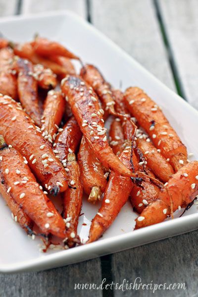 Easy spring recipes: Honey Ginger Roasted Carrots at Let's Dish | Cool Mom Picks