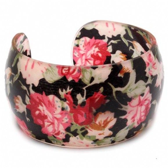 Floral accessories: Black cuff at Fantasy Jewelry Box 