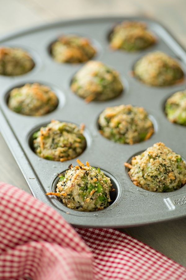 Easy muffin tin recipes: Broccoli Parmesan Meatballs at Oh My Veggies | Cool Mom Picks