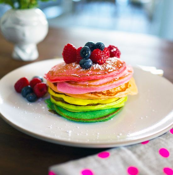Rainbow Pancakes recipe for St. Patrick's Day at Oh Joy | Cool Mom Picks
