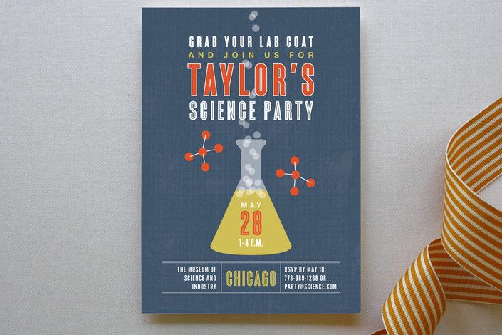 Minted Birth Announcements - Science Children's Birthday Party Invitations | Cool Mom Picks