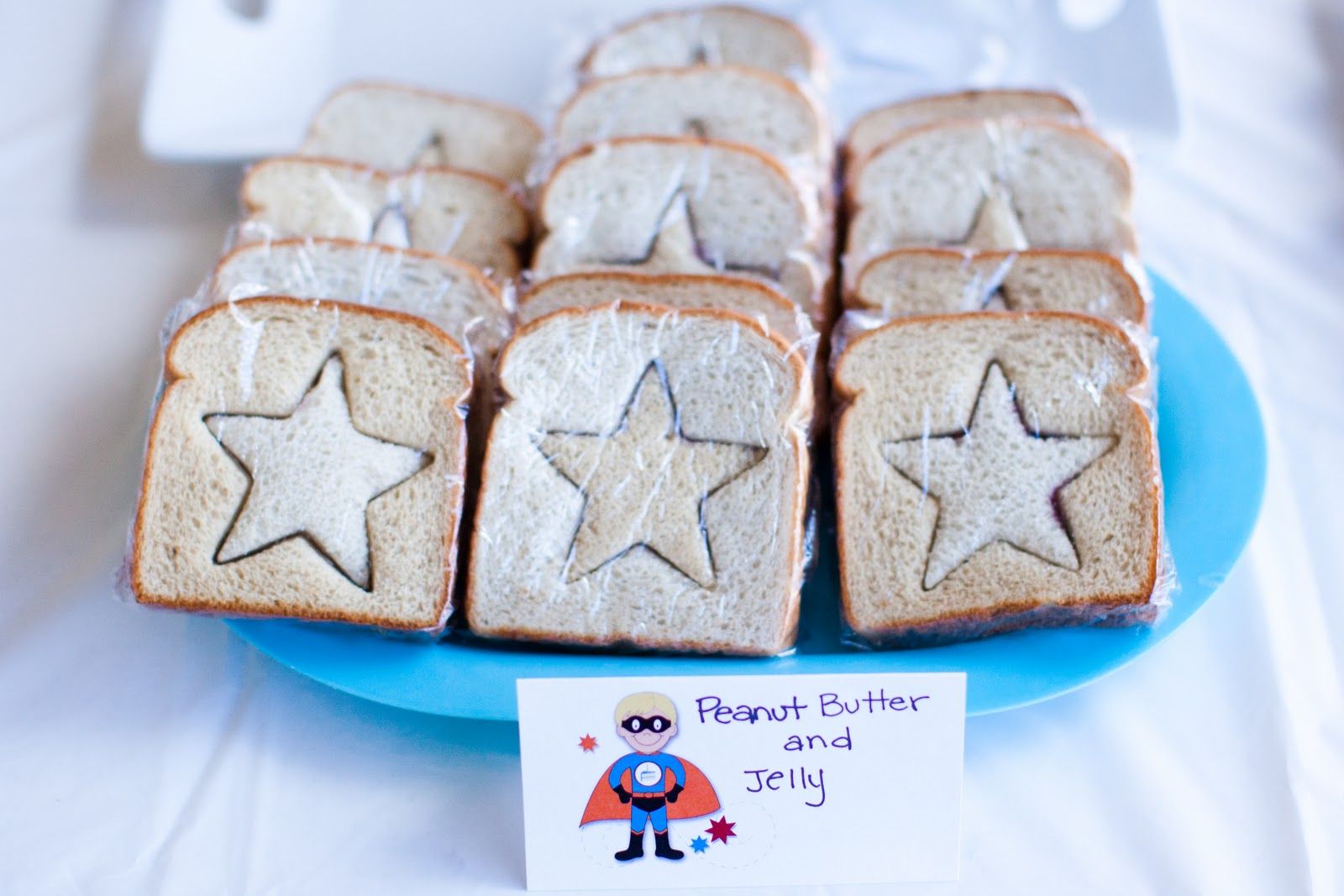 Superhero party star sandwiches at Domestic Charm | Cool Mom Picks