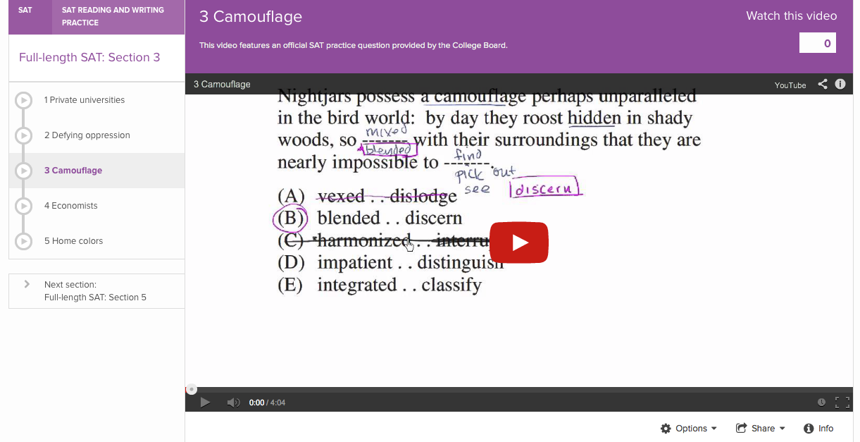 khan academy official sat practice