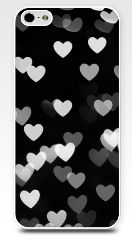 Black and white smartphone cases: Hearts iPhone case on Etsy