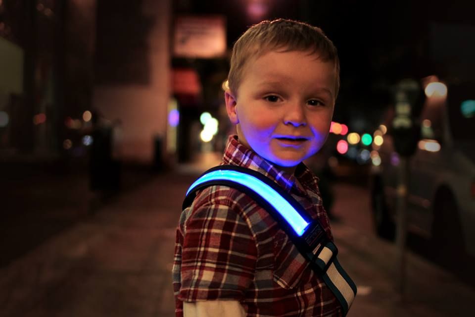 Halo Belt reflective device on child | Cool Mom Tech