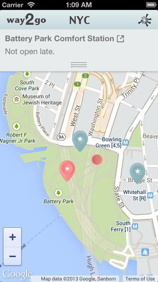 Way2Go NYC map of Battery Park | Cool Mom Tech