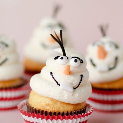 Frozen movie party recipes: Olaf cupcakes  at Spoonful