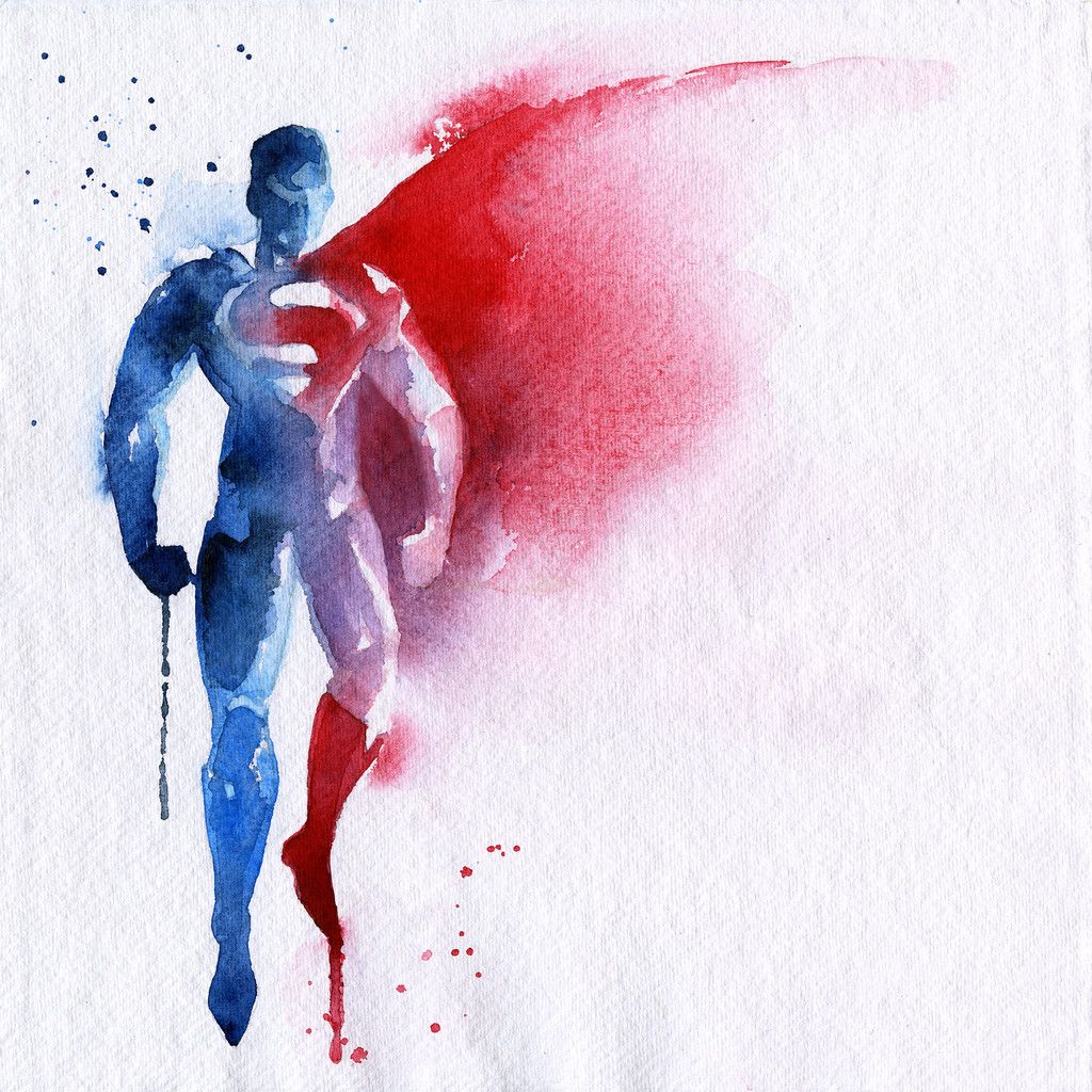 Superman watercolor art at Blule | Cool Mom Picks