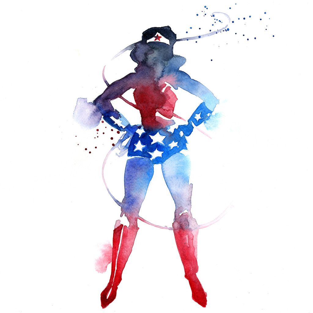 Wonder Woman watercolor print at Blule | Cool Mom Picks